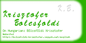krisztofer bolcsfoldi business card